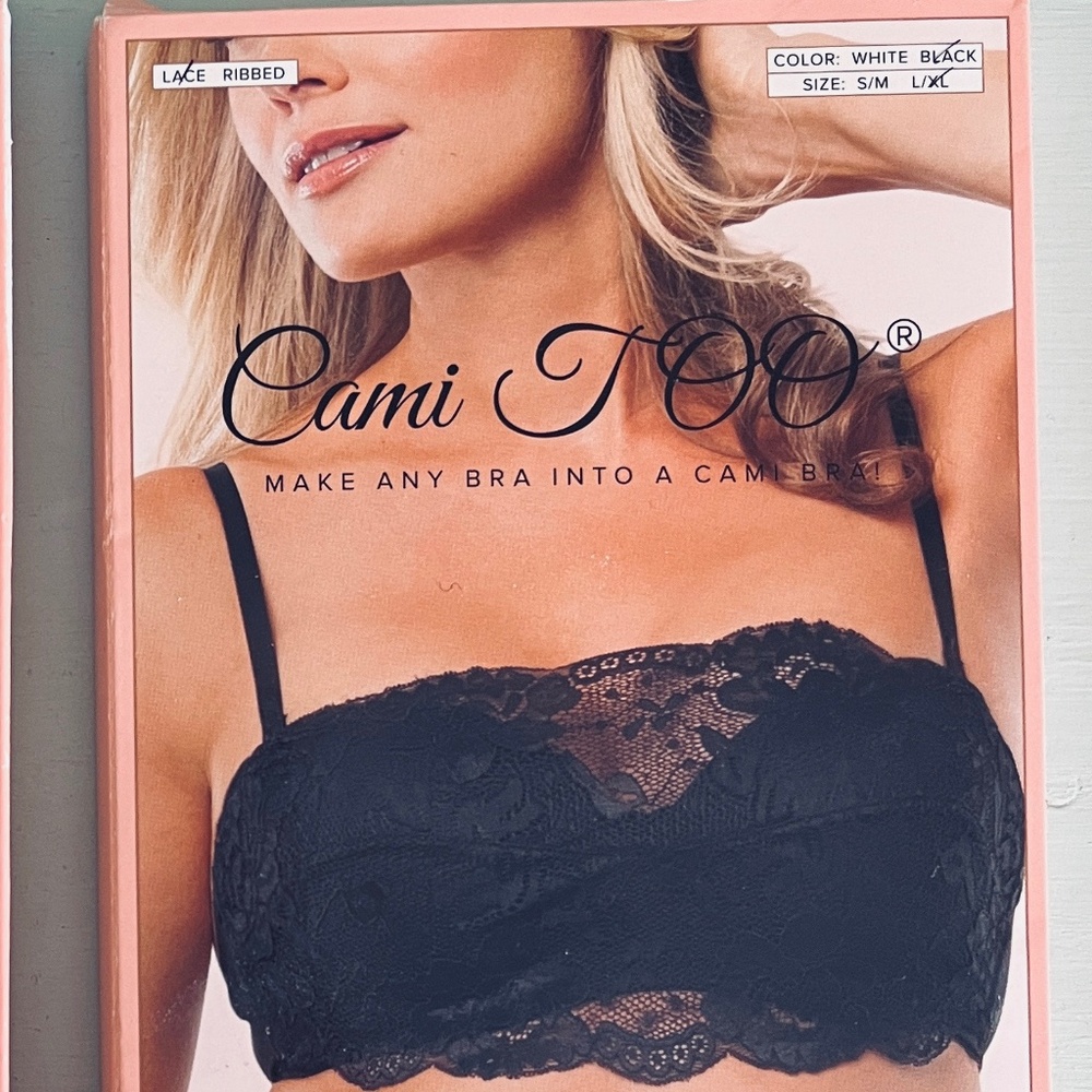 NWT Fashion Forms Black Stretch Lace Cami Too Top L/XL New in Box